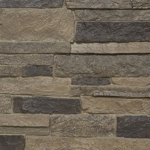 Ekena Millwork 9"W x 8"H Acadia Ledge Stacked Stone, StoneWall Faux Stone Siding Panel, Smokey Ridge PNUALSR-MAT-SAMPLE